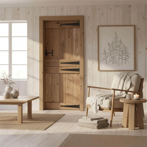 Solid oak rustic butt and - rustic, bead